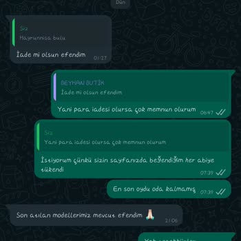 Beyhan Butik Ürün Şikayetidir Memnun Değilim