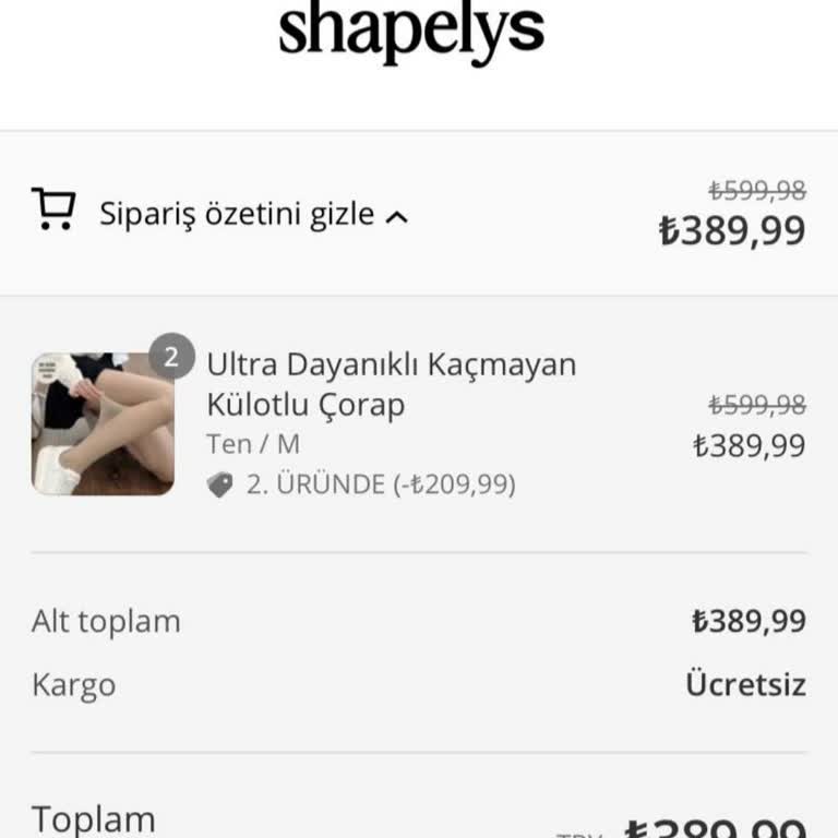 Shapelys Eksik Ürün Hayal Kırıklığı Yarattı