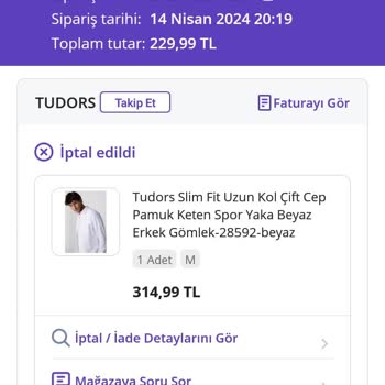 Bayram Öncesi Gönderilmeyen Tudors Gömlek