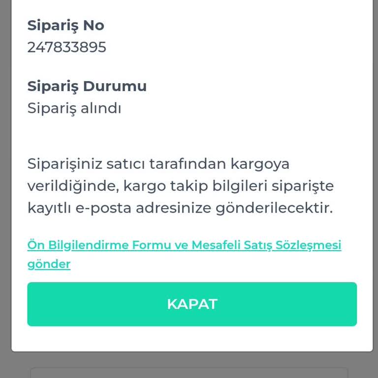 Siparişim Kargoya Verilmedi