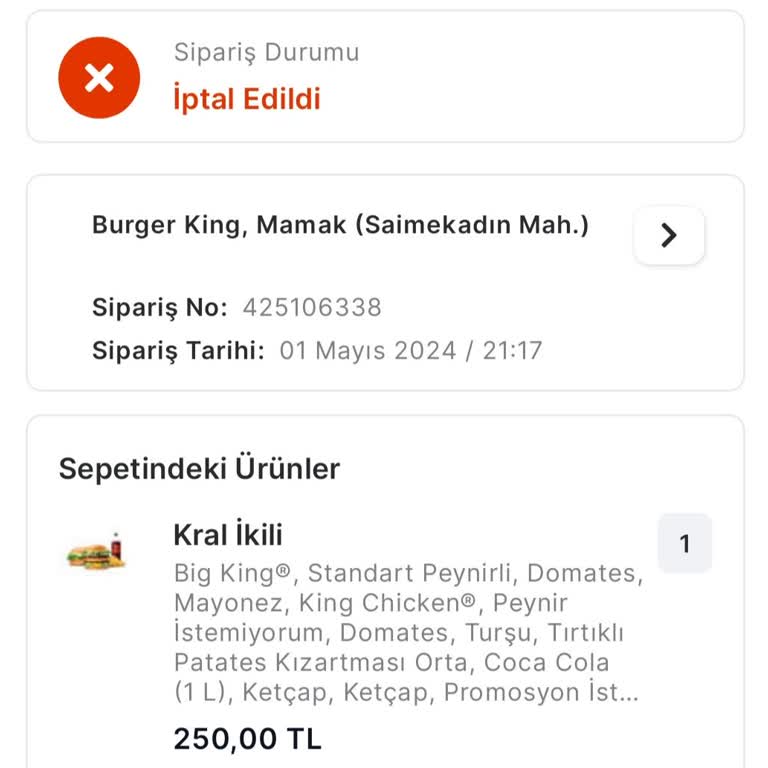 Migros Yemek Saatler Sonra İptal Edilen Sipariş Aç Kaldık