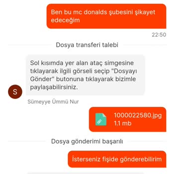 McDonald's Caferağa Yemek Siparişimi Ayıplı Eksik Ürün Gönderdi
