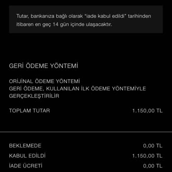 Zara Paramı Geri İstiyorum