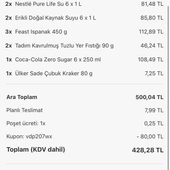 Yemeksepeti Market Siparişimin İptali Ve Zararın Karşılanmaması Hakkında