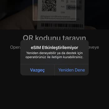 Vodafone E-sim Sorunu Ekleyemiyorum