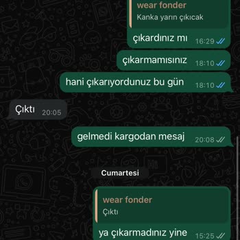 Fodens&Wear (wear.fodens) Ürünleri Göndermiyorlar Ve Oyalıyorlar
