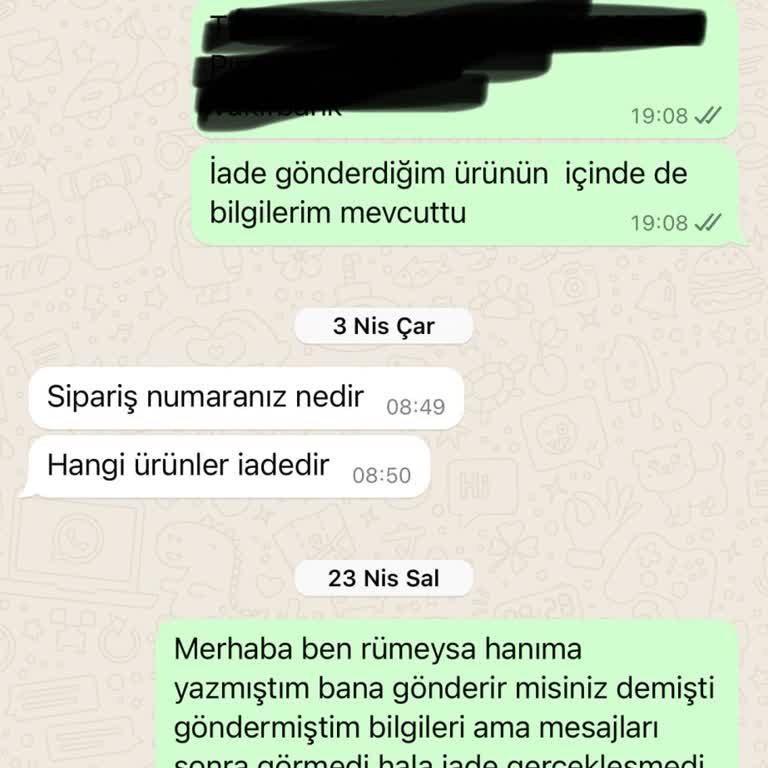 Meysadesign 2,5 Aydır İade Ücretimi Yatırmıyor