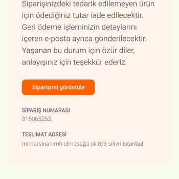 Hepsiburada Siparişimi İptal Etti