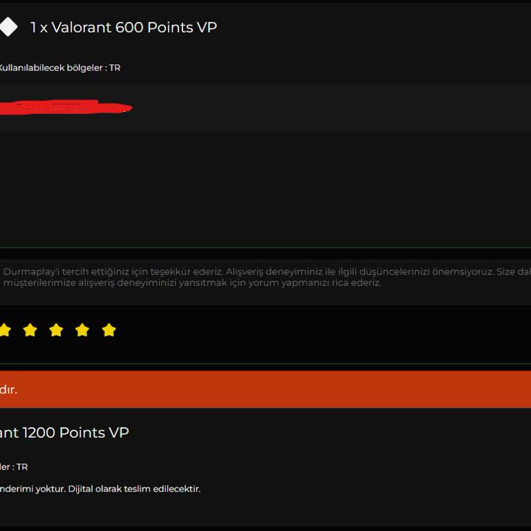 Durmaplay Valorant Points Kodu Elime Ulaşmadı.