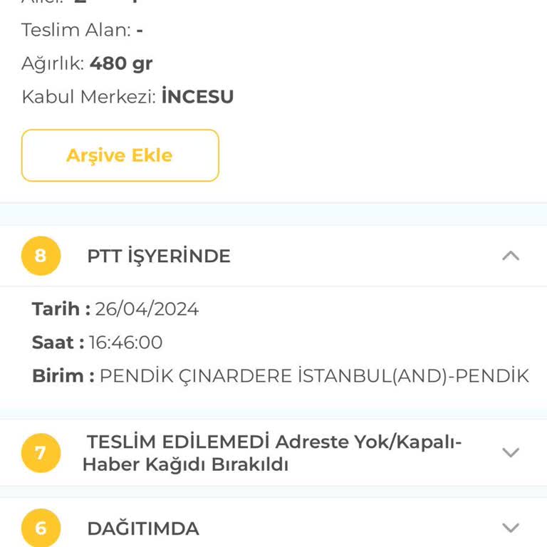 PTT Kargo PTT Çınardere Şube