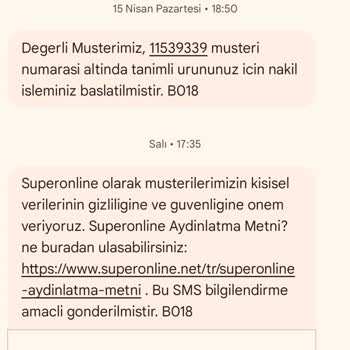 Turkcell Superonline Taşıma Hizmeti Alamıyoruz