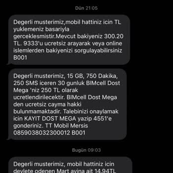 Bimcell 550 TL Gitti