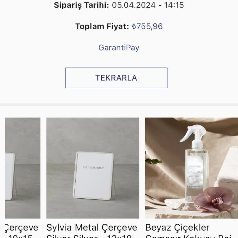 English Home Uygulamasından Yaptığım Siparişim 1 Aydır Kargolanmıyor