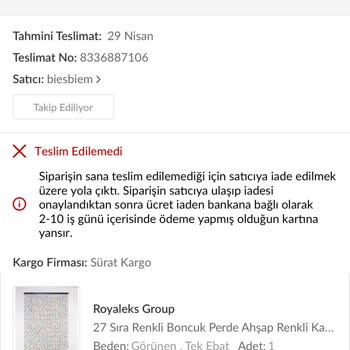 Sürat Kargo Duaçınarı Şube Teslim Edilmeyen Kargo