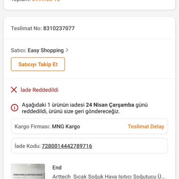 Trendyol İade Talebimizi Ret Ettiği Gibi Süreçle De İlgilenmiyor