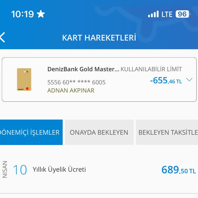Denizbank Kredi Kartı Yıllık Aidat