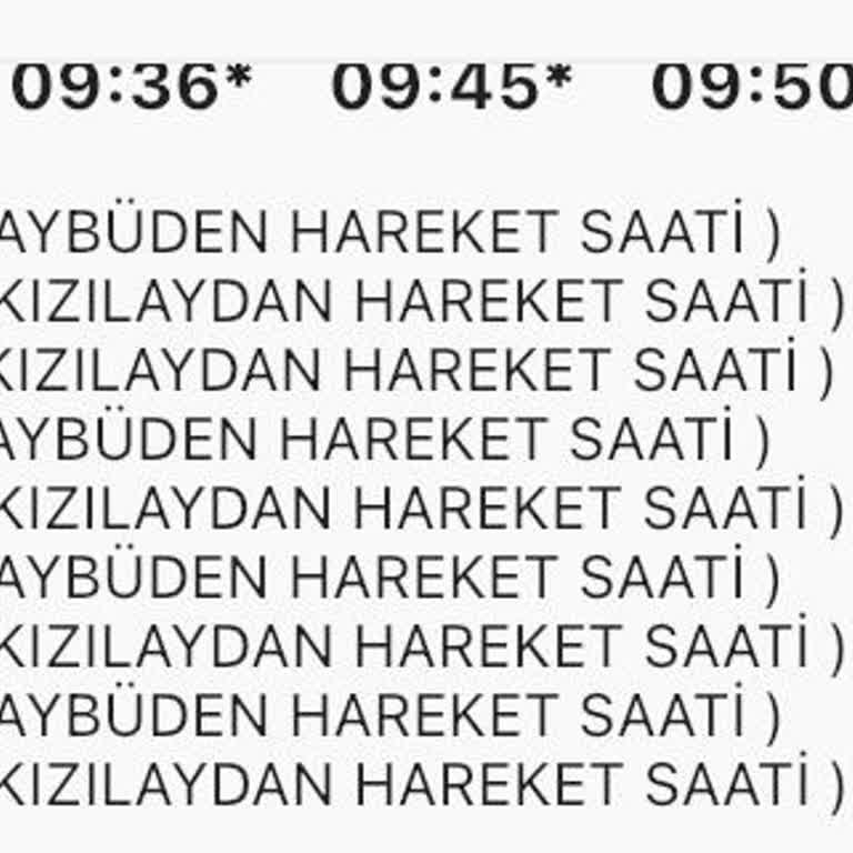 EGO Genel Müdürlüğü EGO 474 Numaralı Araç Seferi
