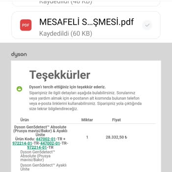 Dyson Resmi Sitesinden Aldığım Ürün Gönderilmedi