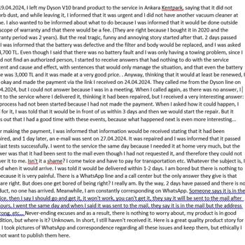 Dyson Service Did Not Deliver My Product