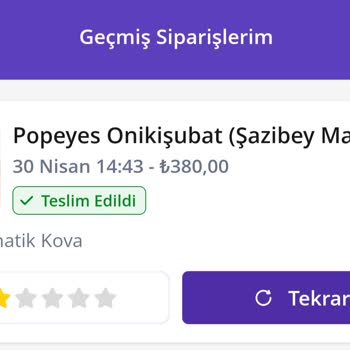 Popeyes Ücret İadesi İstiyorum