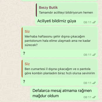 Biezy Butik Paramı Geri Ver