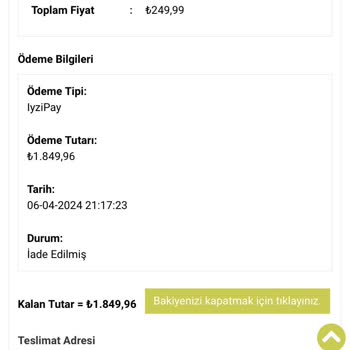Vakronline Sitesinden Aldığım Ürünüm Elime Ulaşmadı.