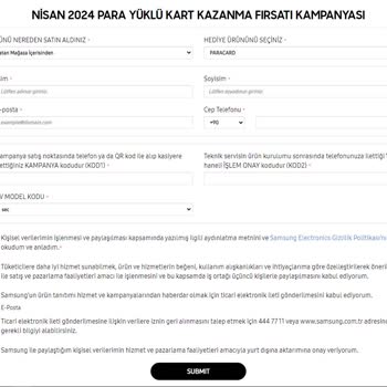 Samsung TV Hediye Çeki Başvuru Sorunu