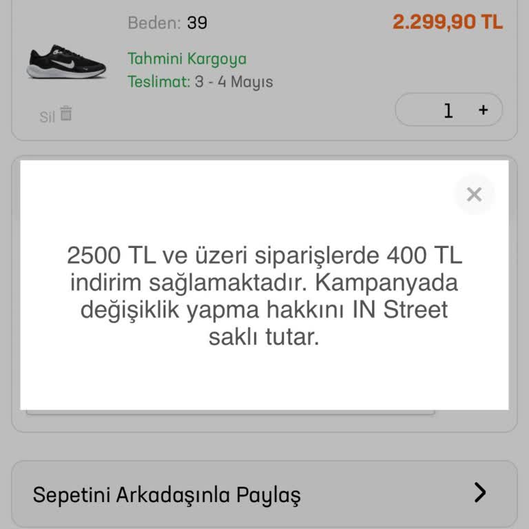 In Street İndirim Beklerken Hayal Kırıklığı Yaşadım