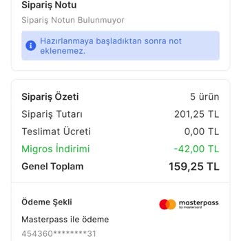 Migros Fazla Ödeme Yaptım