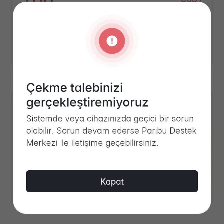 Paribu USDT Çekme Sorunu Çekiyorum