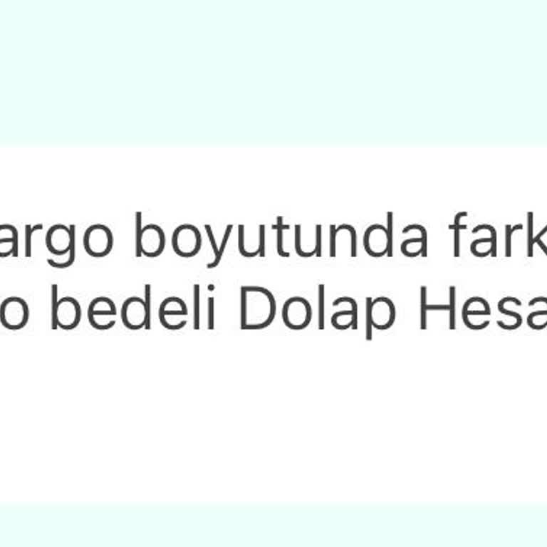 Dolap Uygulaması Kargo Ücret Kesintileri!