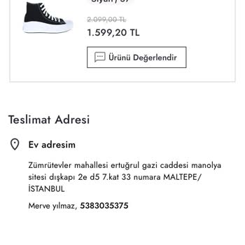 Boyner'den Alınan Converse Ayakkabı