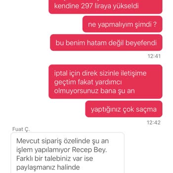 Yemeksepeti Siparişte Beklenmedik Fiyat Artışı Ve Müşteri Hizmetleri Sorunu