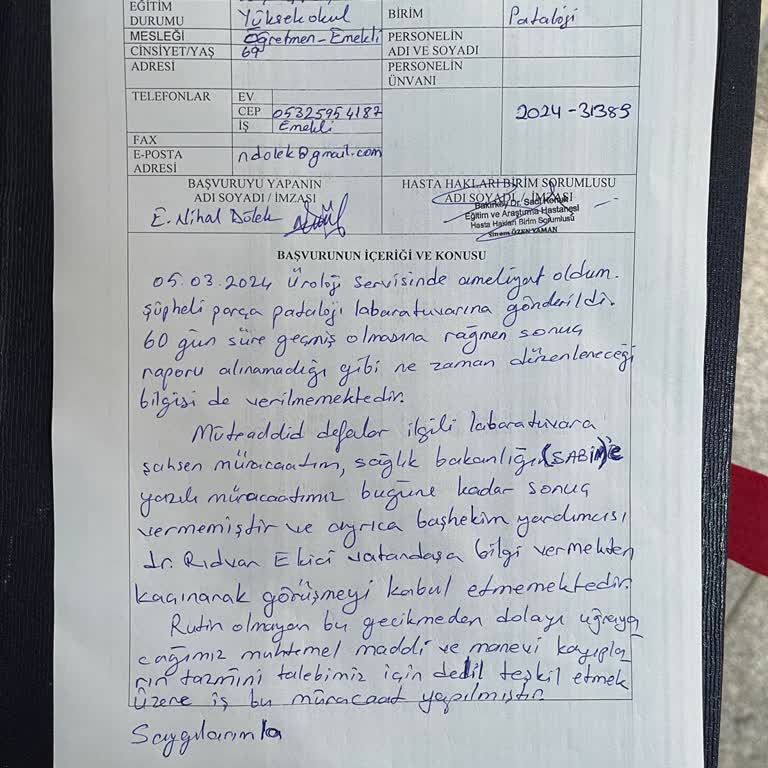 Dr. Sadi Konuk Hastanesi Patoloji Sonucu İçin 60 Gün