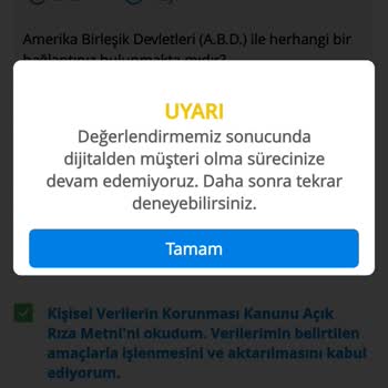 Mobilden Denizbank Müşterisi Olamıyorum