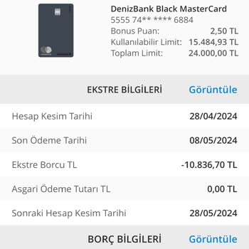 Denizbank Kredi Kart Fazla Para Yatırımı İade Edilmedi