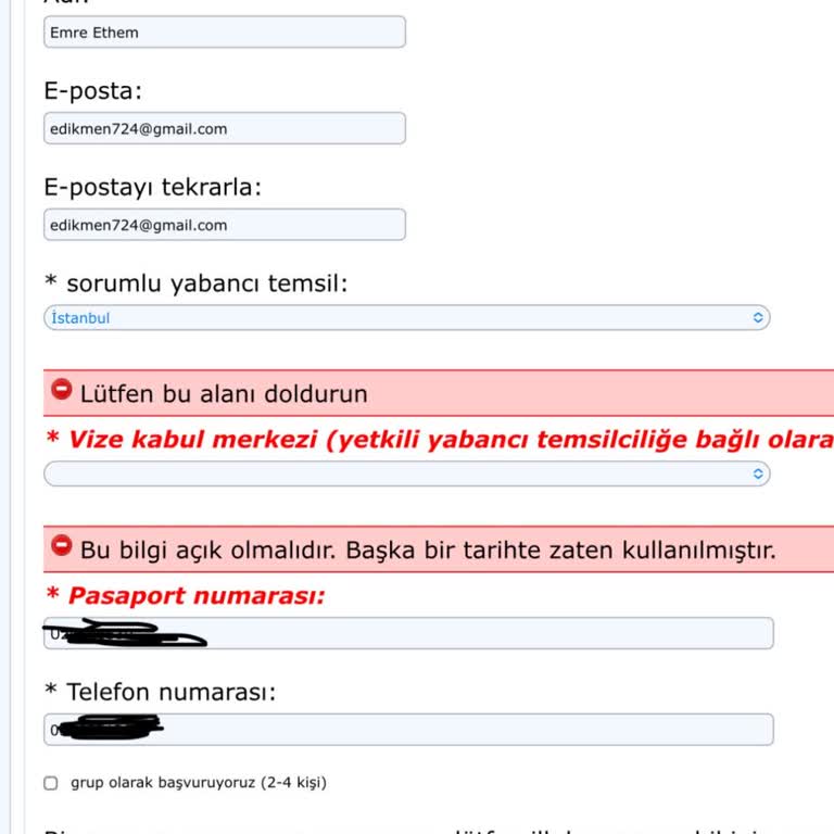 Almanya Başkonsolosluğu Almanya Vize Hatalı Bilgi