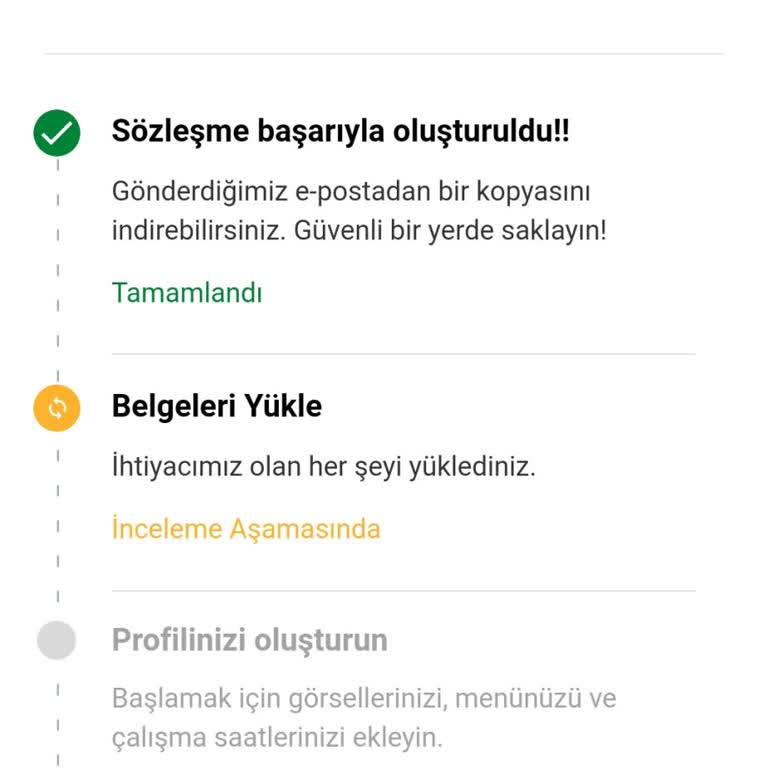 Yemeksepeti İşletme Başvurusu Sorunu. Lütfen Dönüş Yapın.