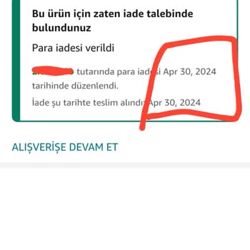 Amazon Türkiye Değişime Giden Ürüne Para İadesi İşlemi Yapıldı