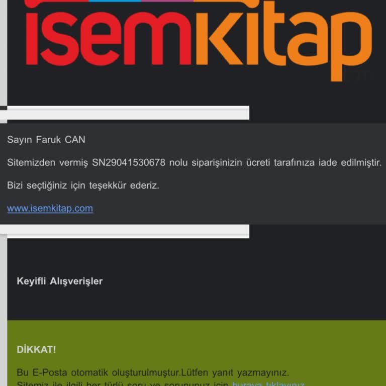 İsem Yayıncılık Ürün İptali Ürün Ücreti