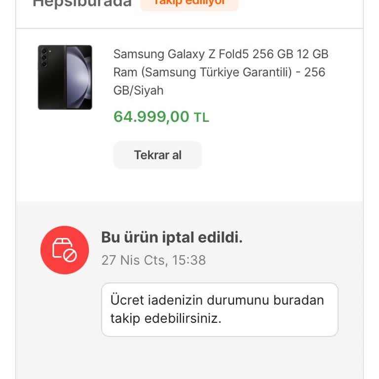 Hepsiburada Satın Alınmayan Ve Ödeme Çıkarılan Sipariş Hakkında.