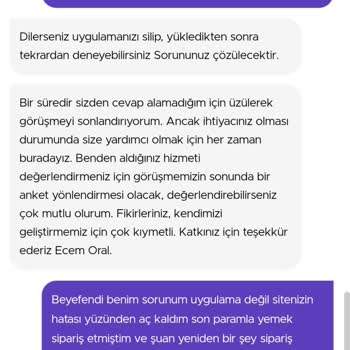 Getir Mağduriyetimi Çözmüyor. Sadece Tavsiye Veriyor.