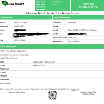 Monster Tulpar T5 V22.1 Ana Kart Problemi