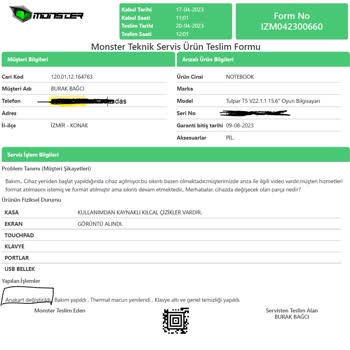 Monster Tulpar T5 V22.1 Ana Kart Problemi