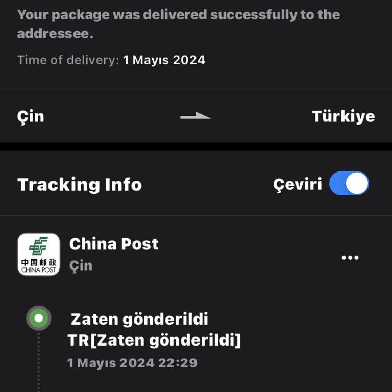 17TRACK Kargomu Teslim Etmedi
