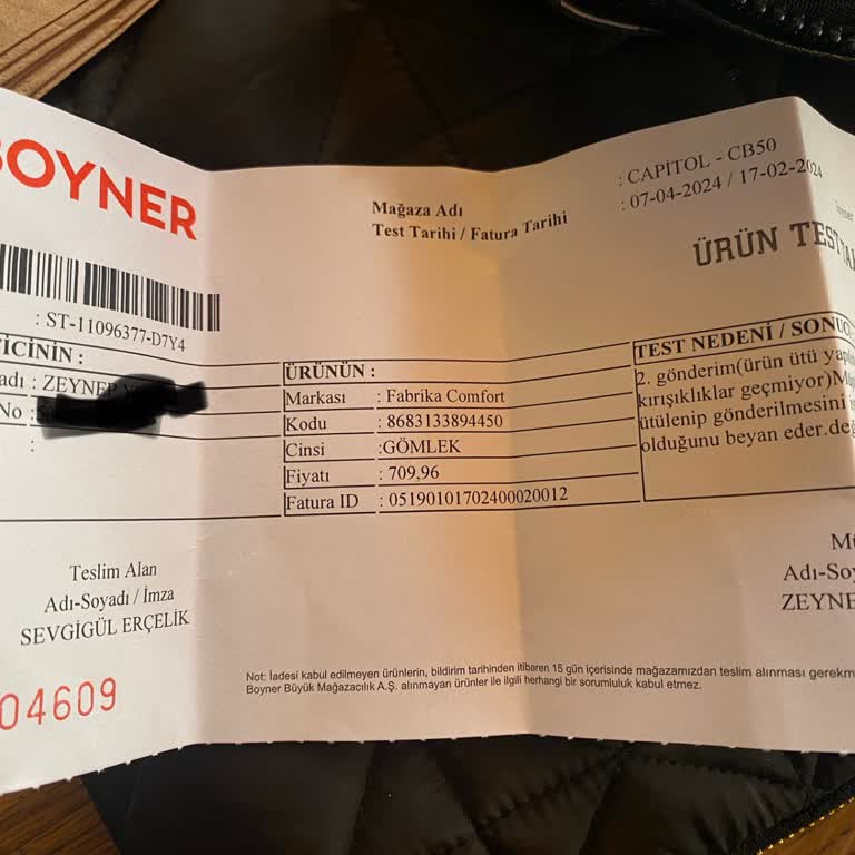 Fabrika Hatalı Ürünü Kabul Etmeme