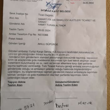 Sentar Smart Fix Ev Aletleri Paramızı Ve Ürünümüzü İade Etmedi