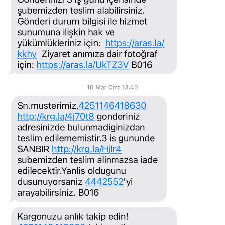 Aras Kargo Sanbir Şubesi Kargoları Adrese Teslim Etmiyor