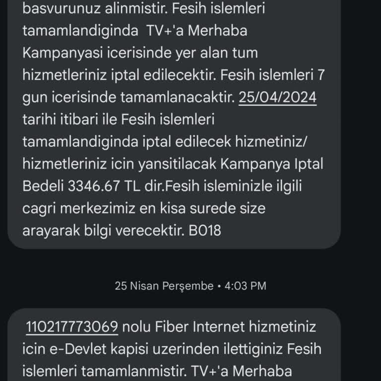 Superonline'ın Fahiş Cayma Bedeli Yansıtması