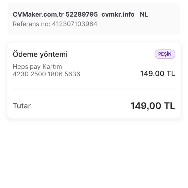 CV Maker Habersiz Aylık Üyelik Ücreti Kesme